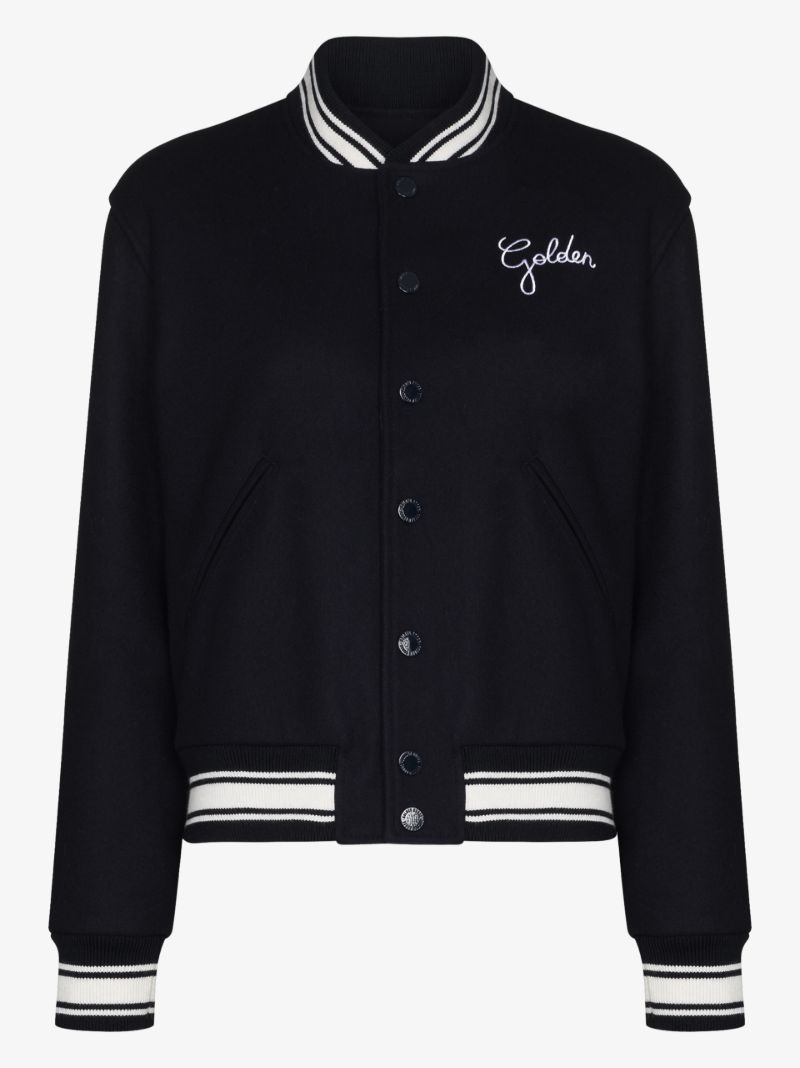 Embroidered Logo Bomber Jacket