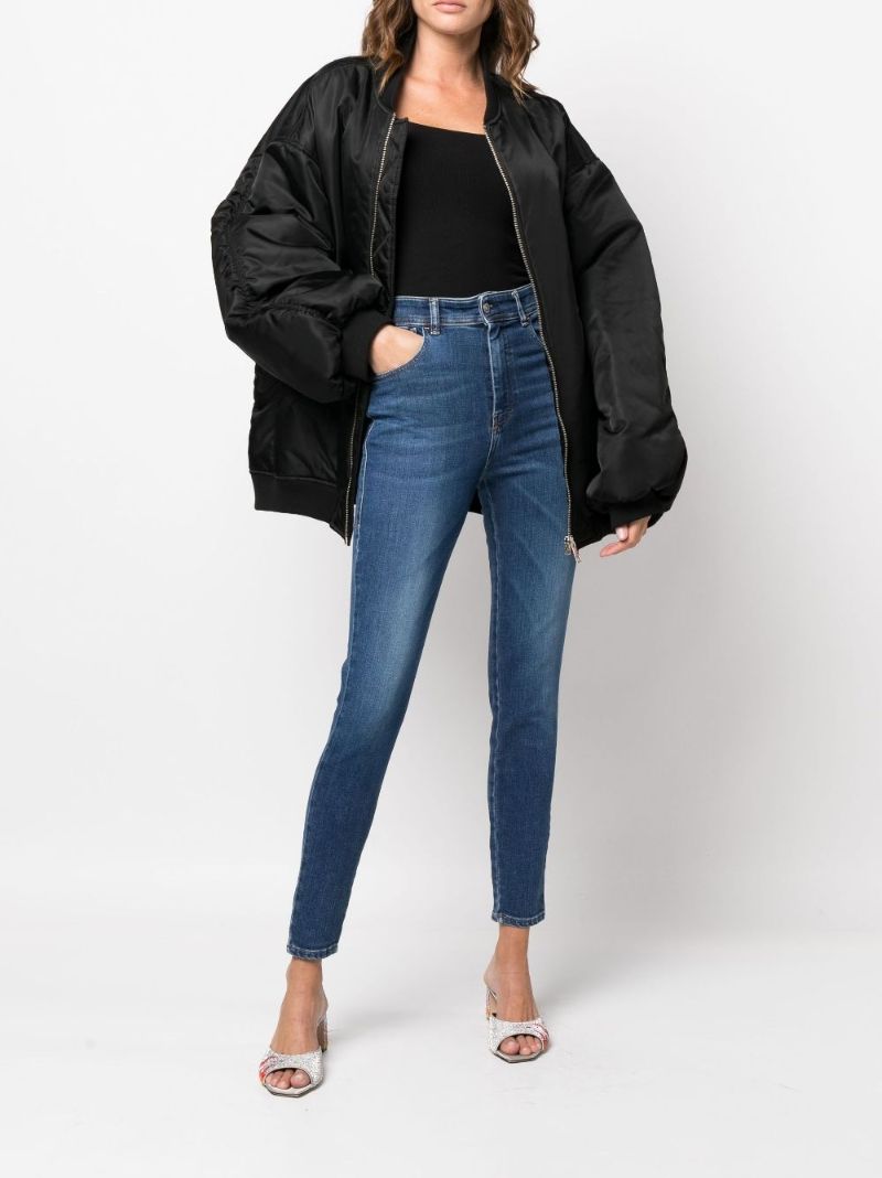 Blue High Waist Slim Jeans