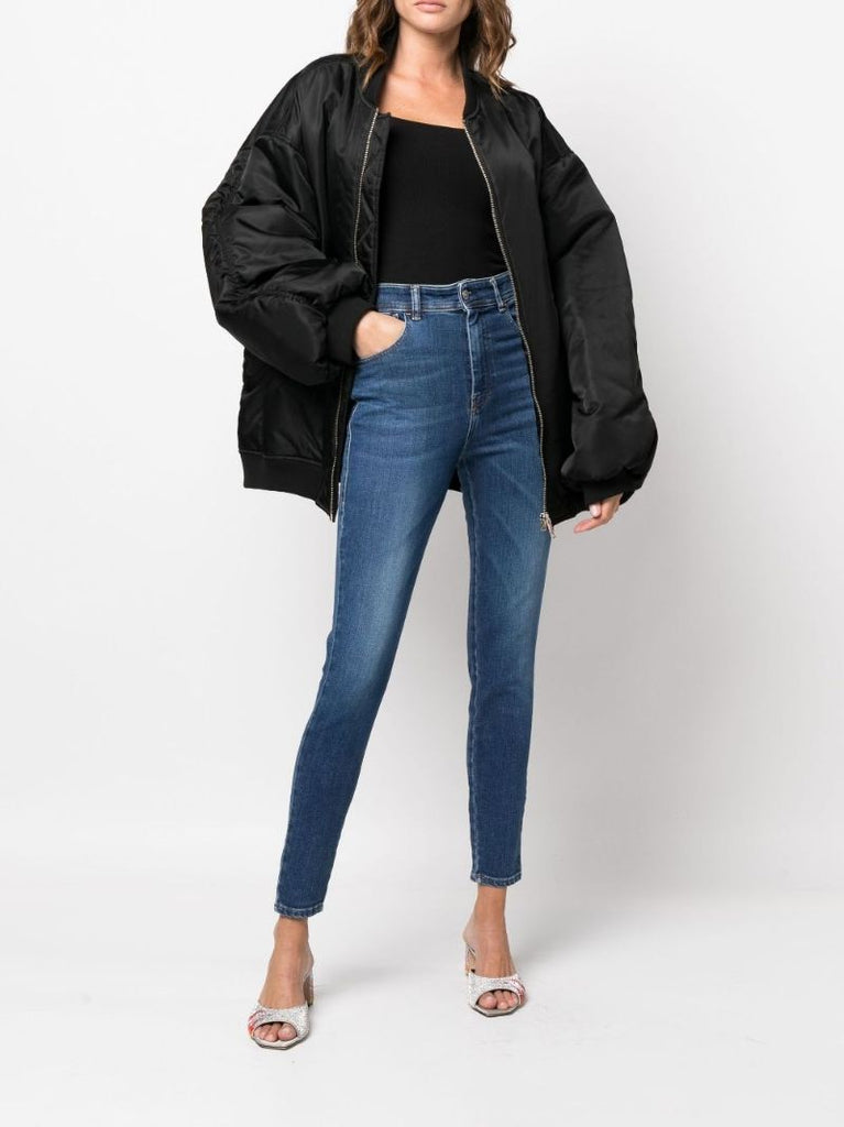 Blue High Waist Slim Jeans