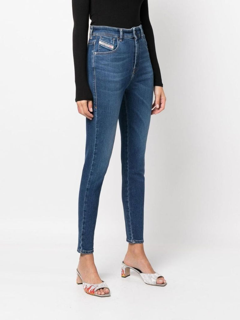 Blue High Waist Slim Jeans