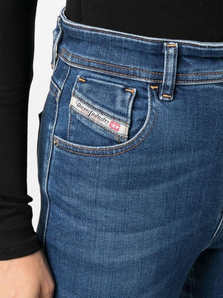 Blue High Waist Slim Jeans