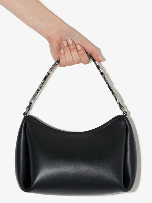 Black Marquess Medium Leather Shoulder Bag