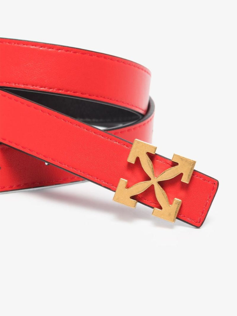 Red and Black Reversible Arrows 25 Leather Belt