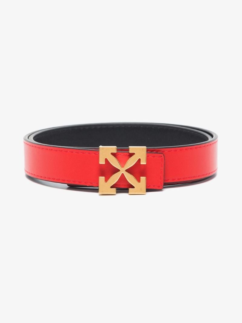 Red and Black Reversible Arrows 25 Leather Belt