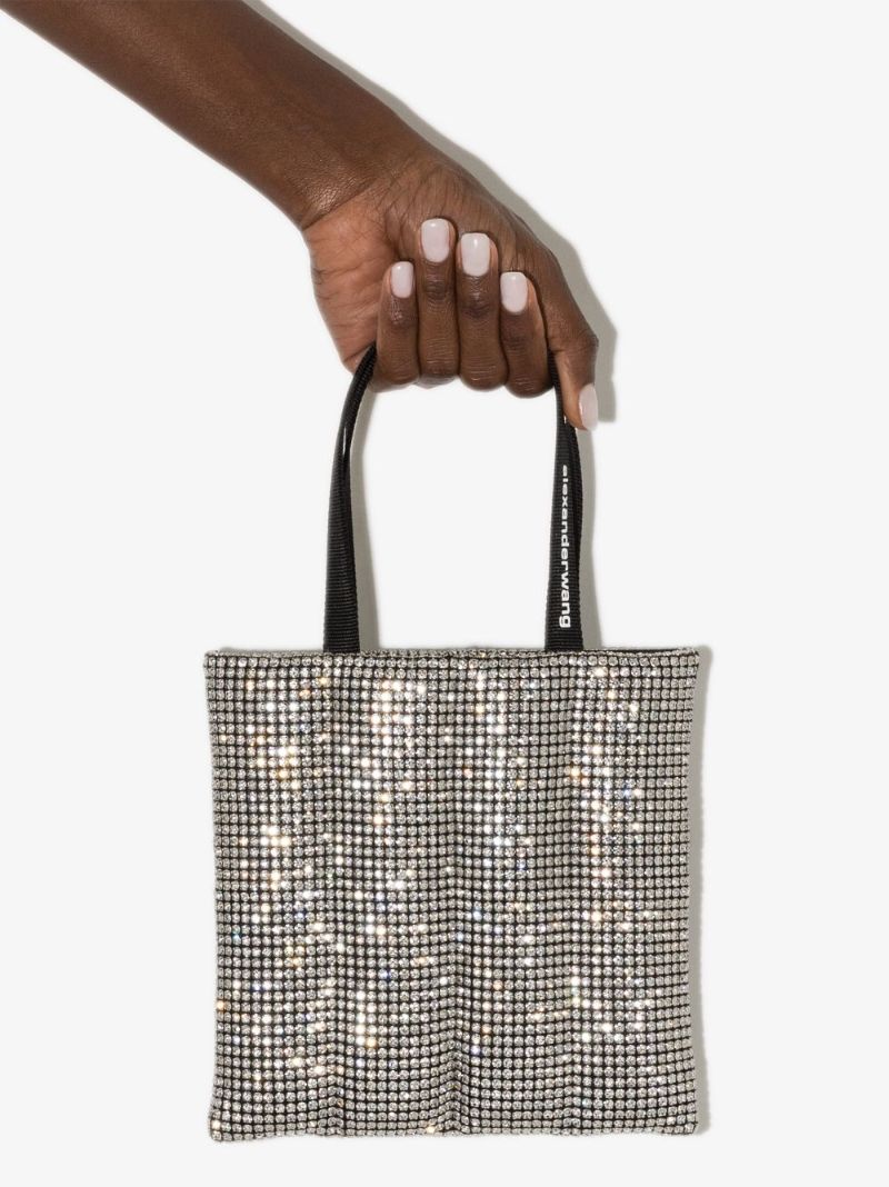 Silver Heiress Crystal Tote Bag
