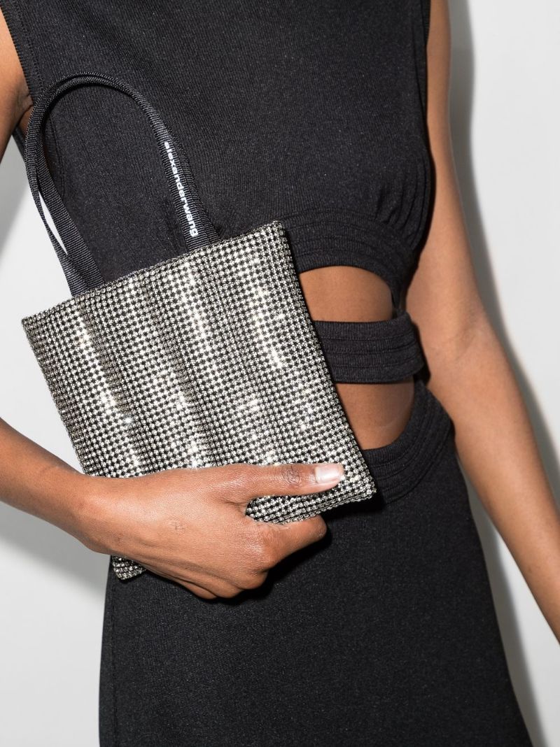 Silver Heiress Crystal Tote Bag