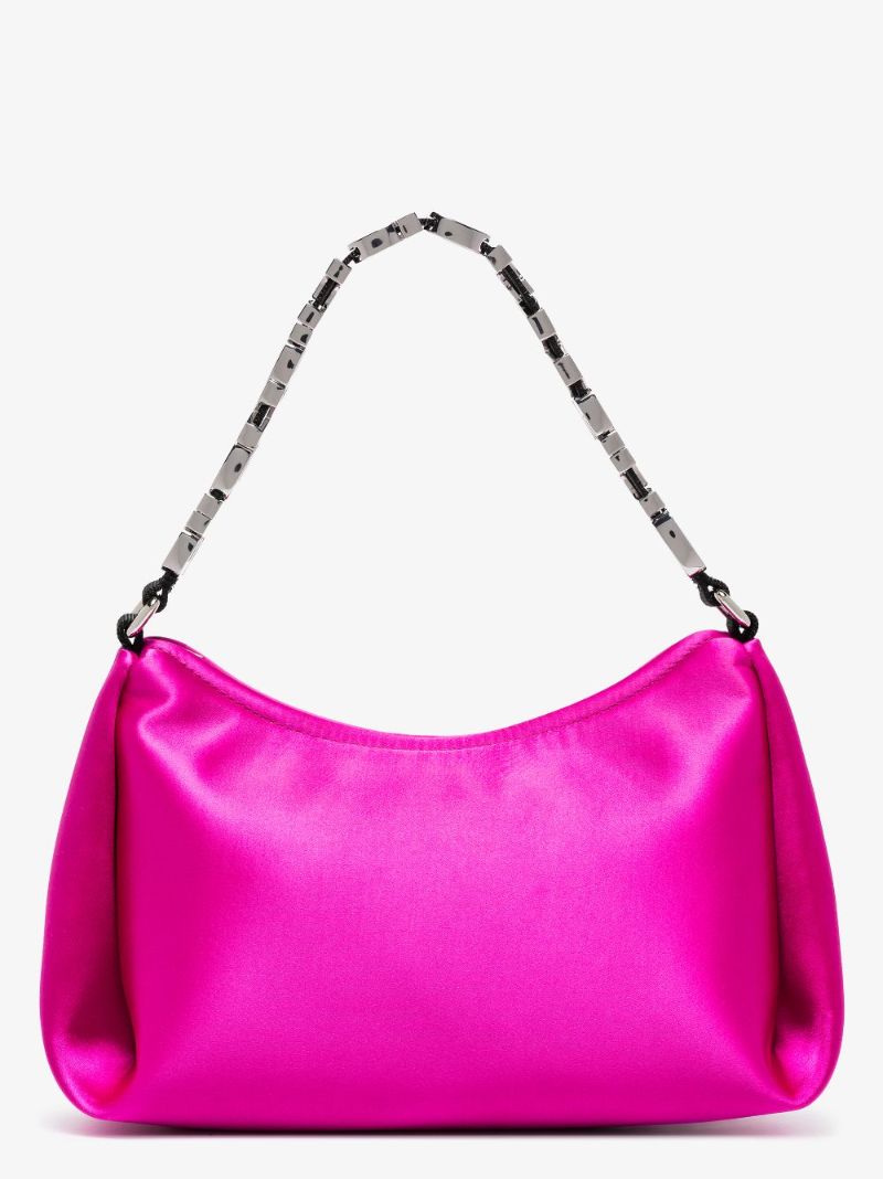 Pink Marquess Medium Satin Shoulder Bag