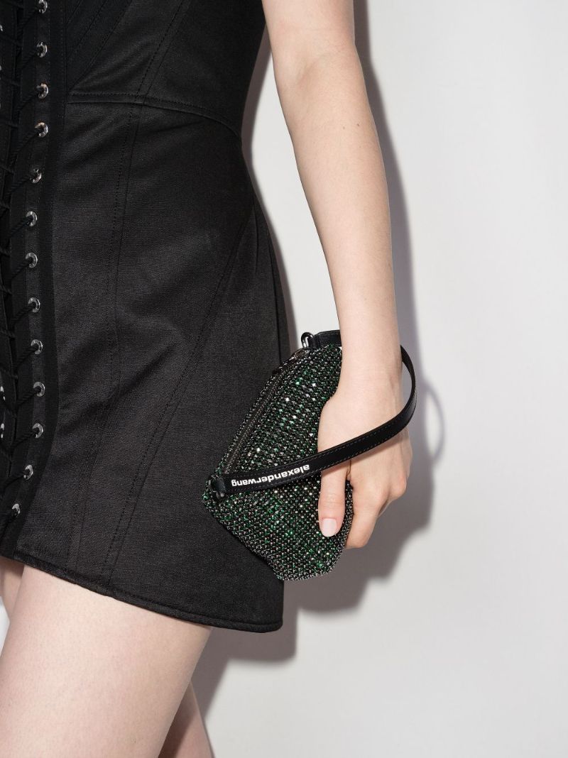 Green Heiress Medium Crystal Clutch Bag