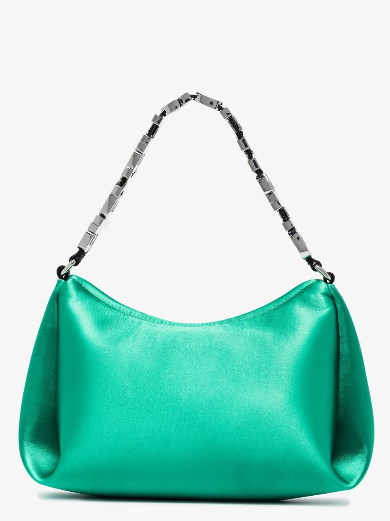 Green Marquess Medium Satin Shoulder Bag