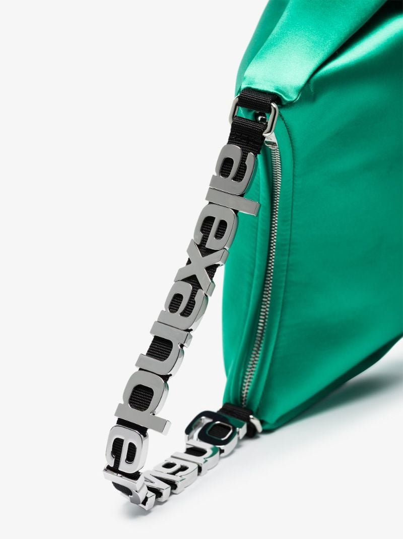 Green Marquess Medium Satin Shoulder Bag