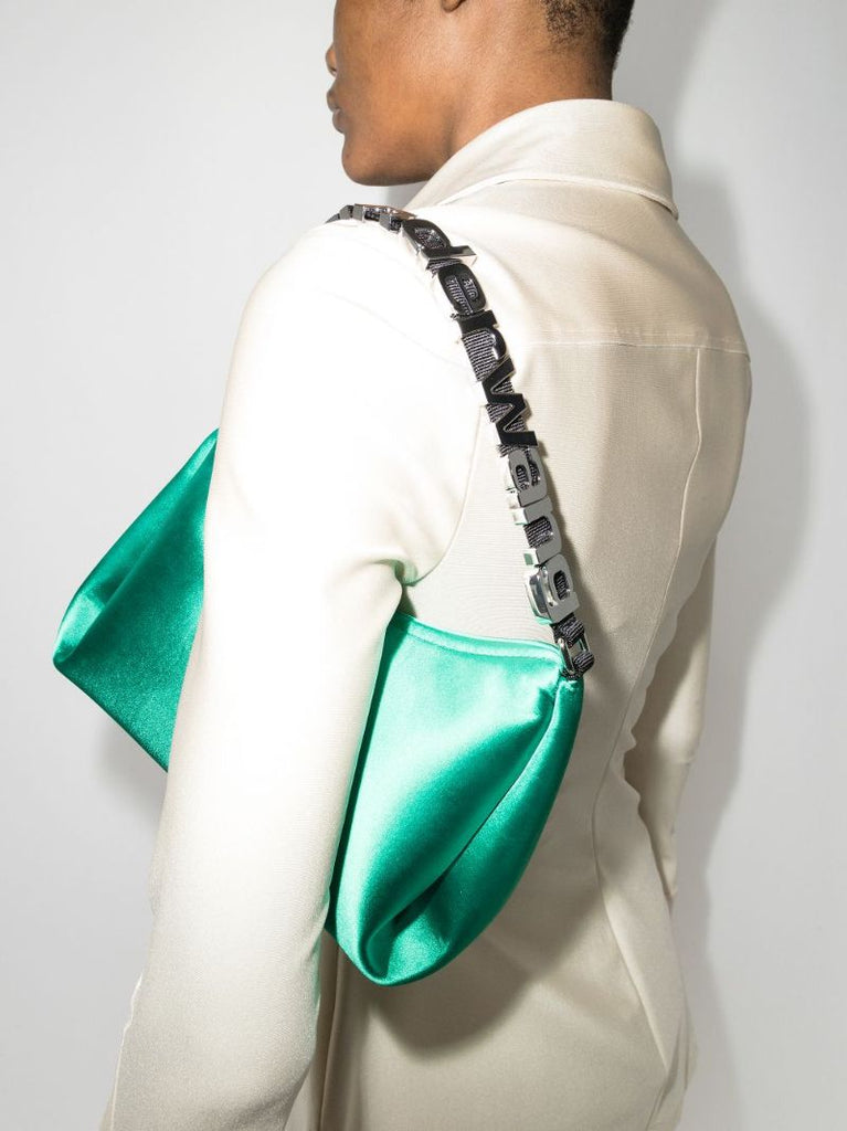 Green Marquess Medium Satin Shoulder Bag