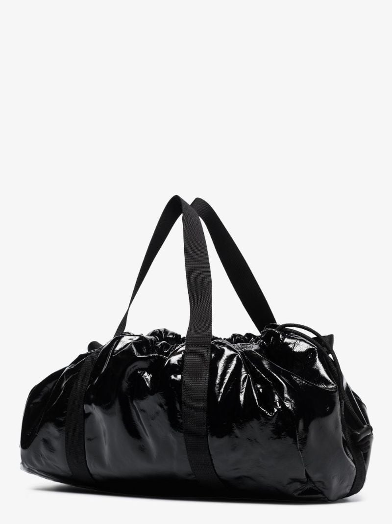 Black Primal Logo Patent Leather Holdall Bag