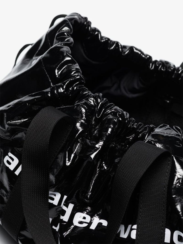 Black Primal Logo Patent Leather Holdall Bag