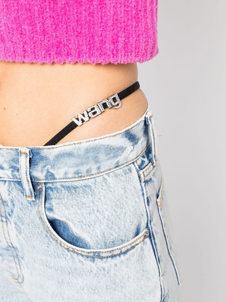 Blue Logo Strap Straight-leg Jeans