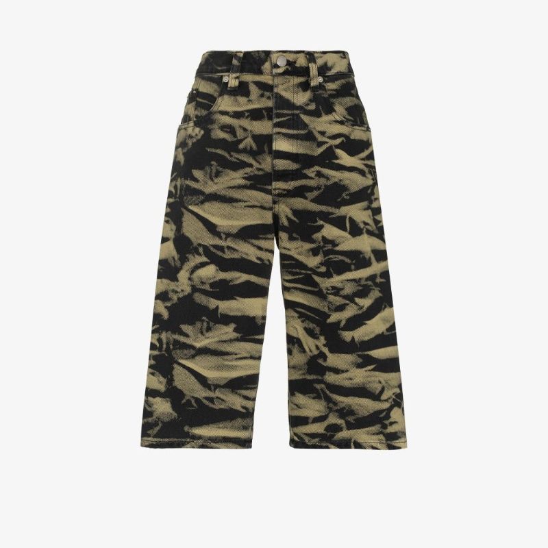 Motif-print Denim Shorts