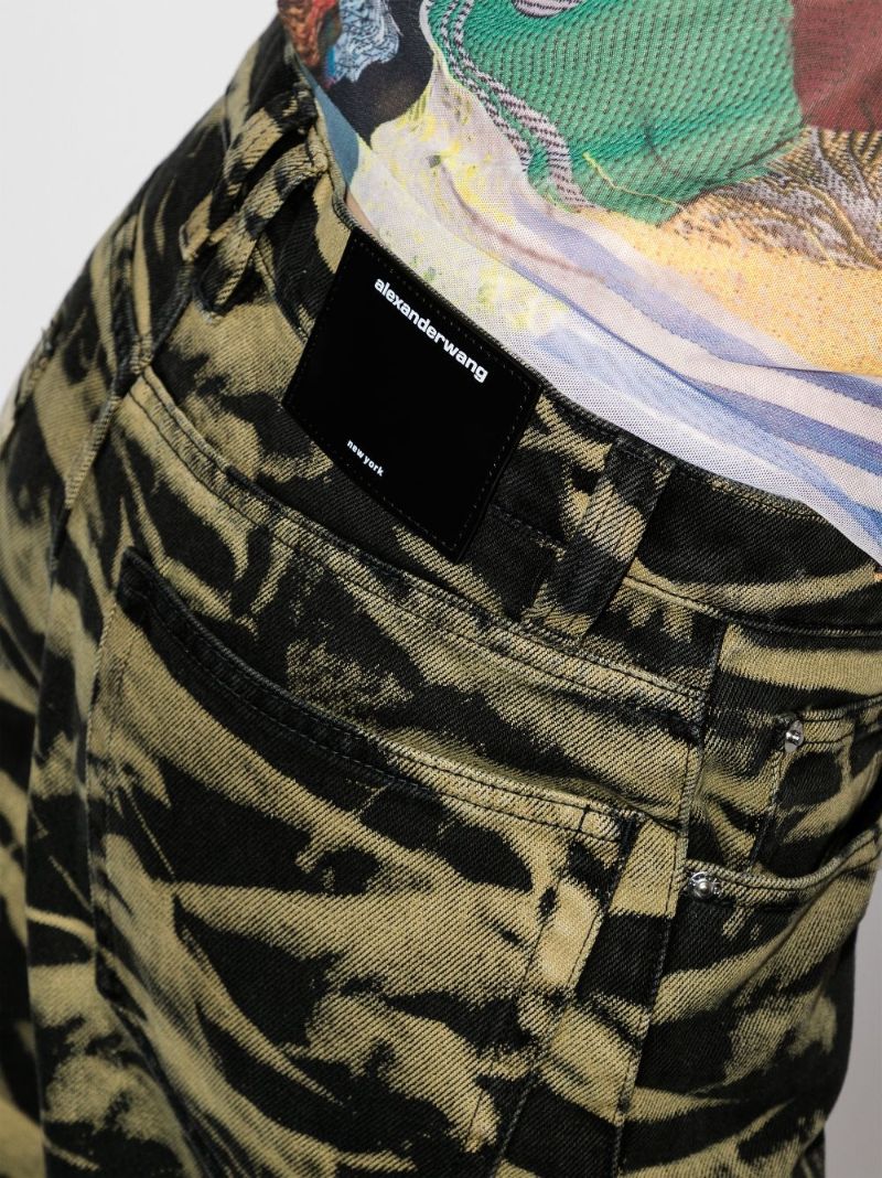 Motif-print Denim Shorts