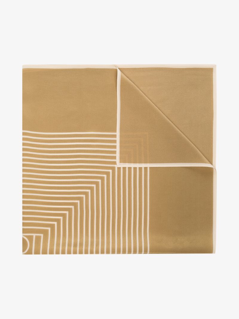 Neutral Monogram Silk Scarf