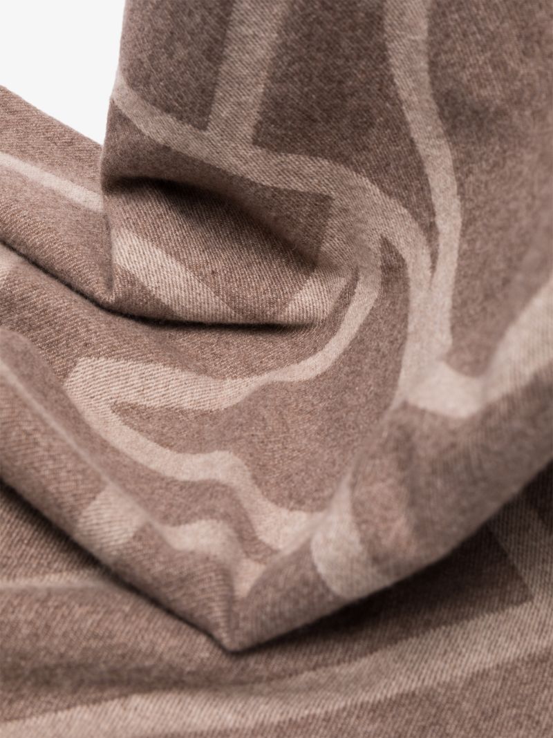 Beige Monogram Jacquard Scarf