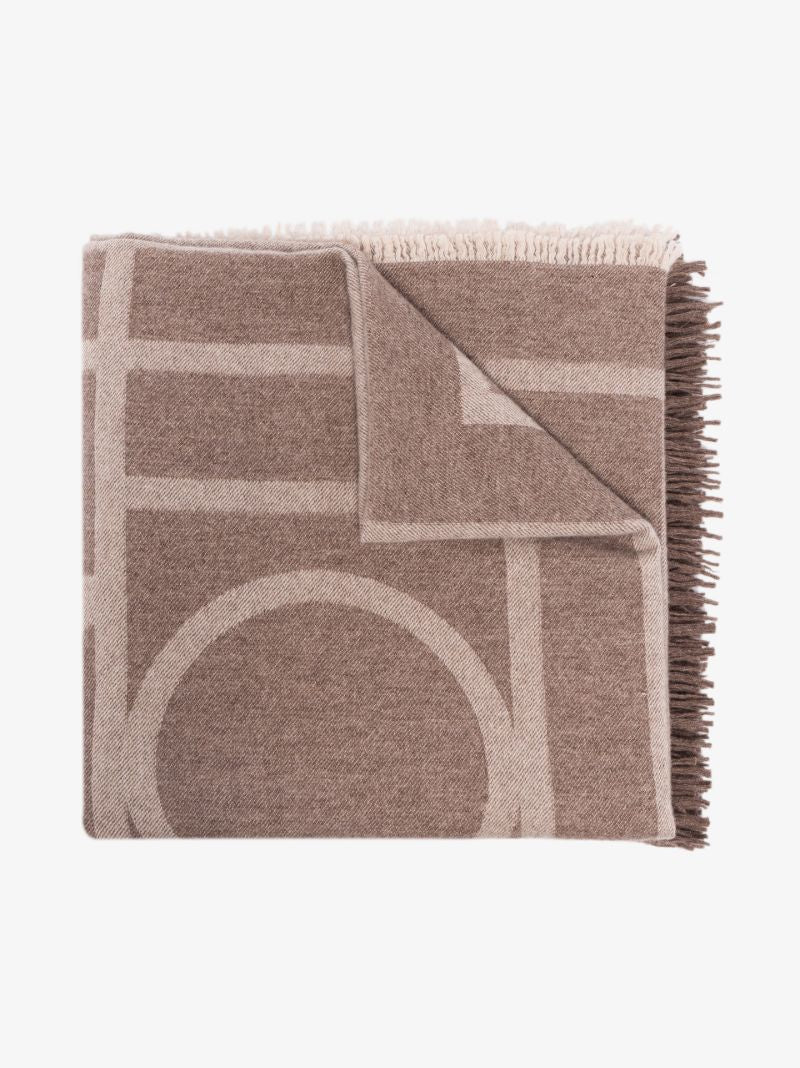 Beige Monogram Jacquard Scarf