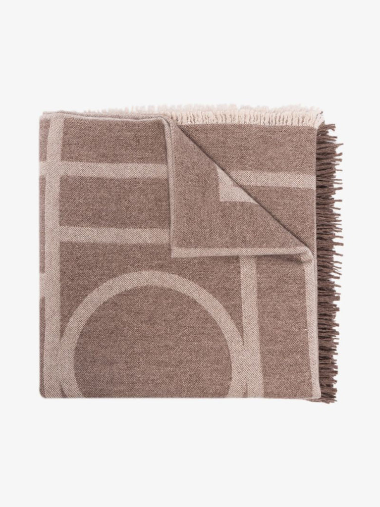 Beige Monogram Jacquard Scarf