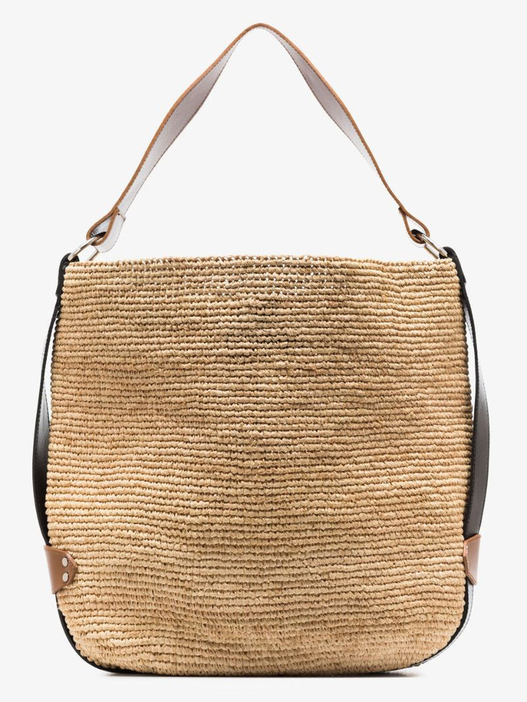Neutral Bayia Raffia Bucket Bag