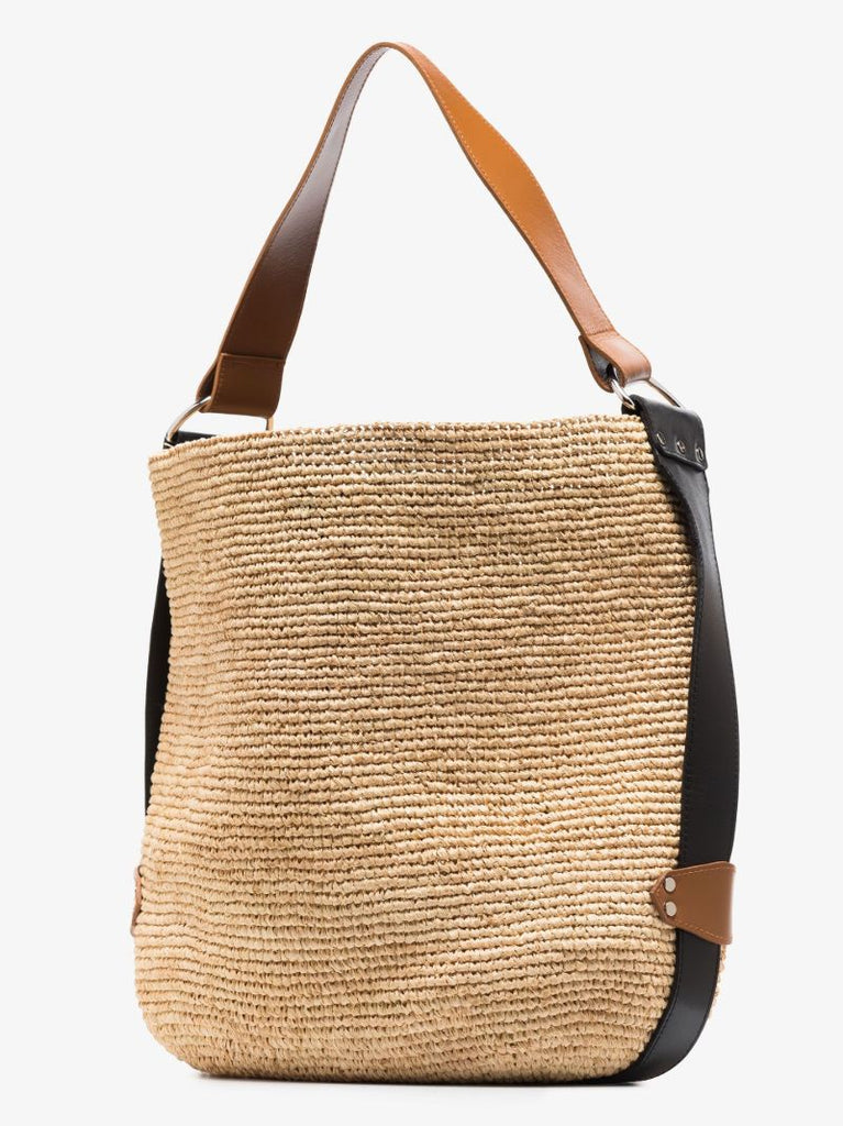 Neutral Bayia Raffia Bucket Bag
