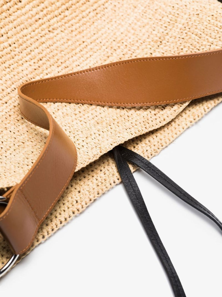 Neutral Bayia Raffia Bucket Bag