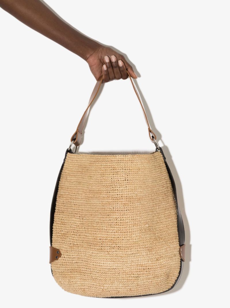 Neutral Bayia Raffia Bucket Bag
