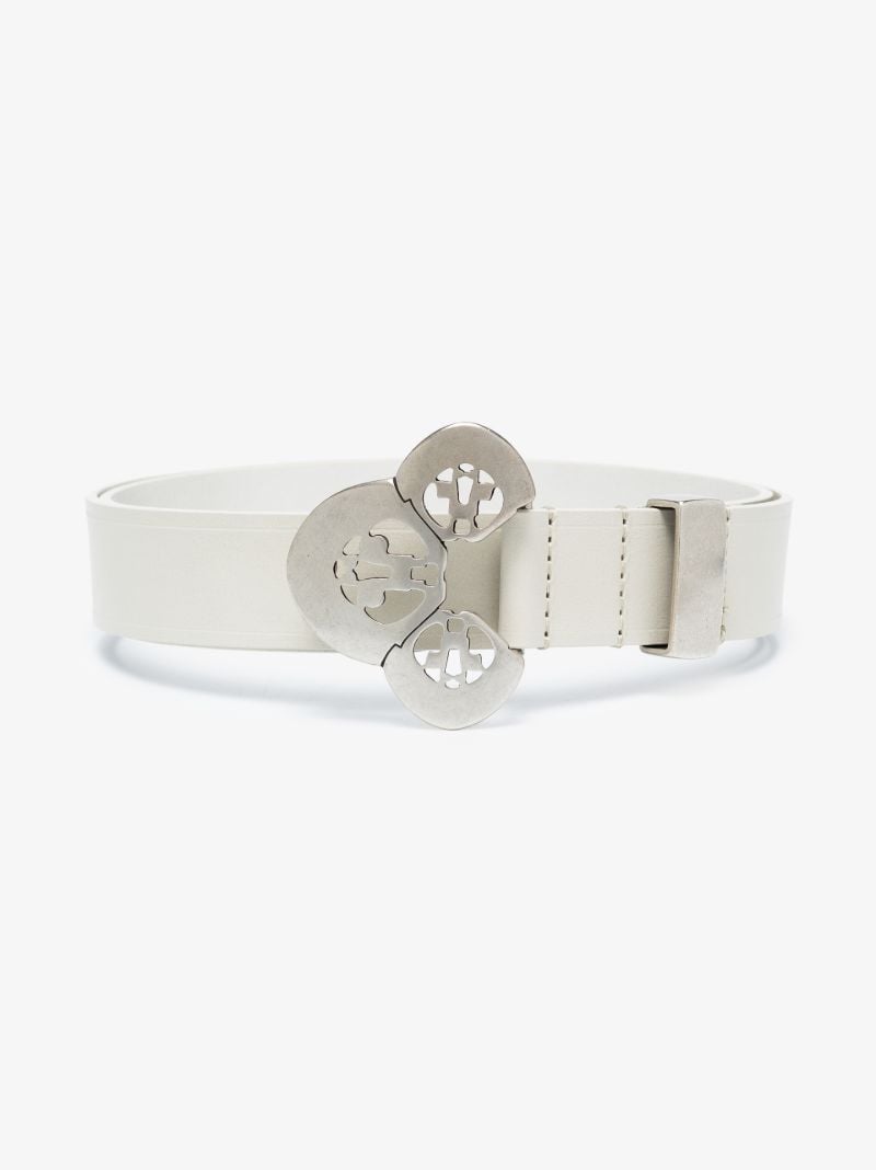 White Louama Leather Belt