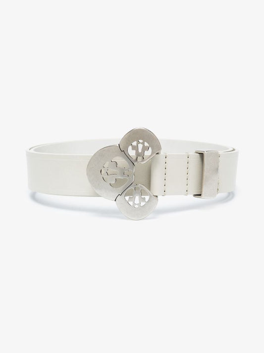 White Louama Leather Belt