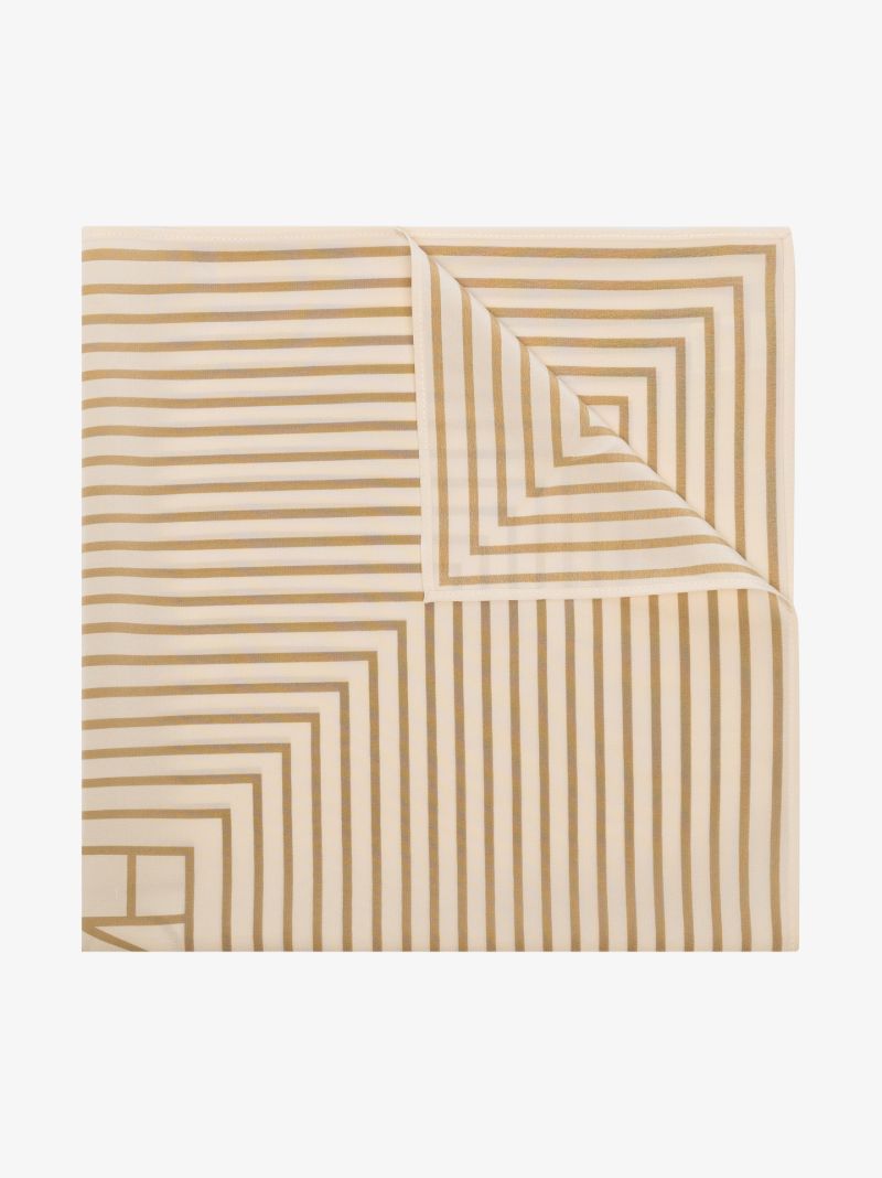 Neutral Signature Monogram Silk Scarf