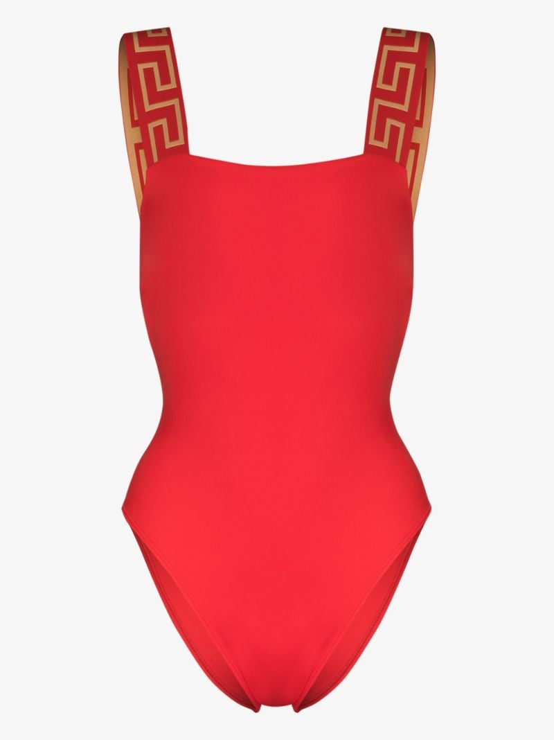 Red Greca Border Swimsuit