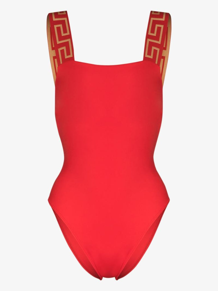 Red Greca Border Swimsuit