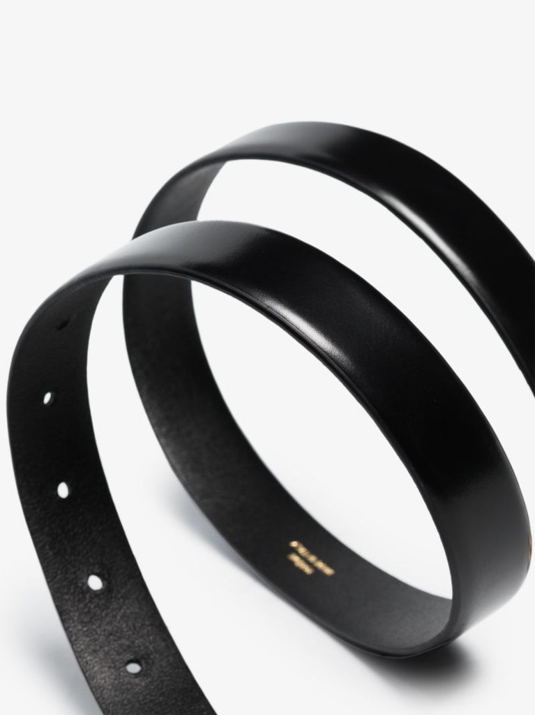 Black Slim Leather Belt