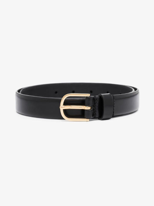 Black Slim Leather Belt