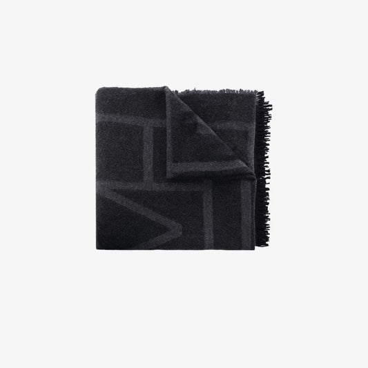 Dark Grey Logo Jacquard Scarf