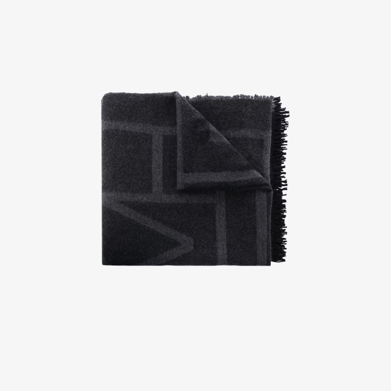 Dark Grey Logo Jacquard Scarf