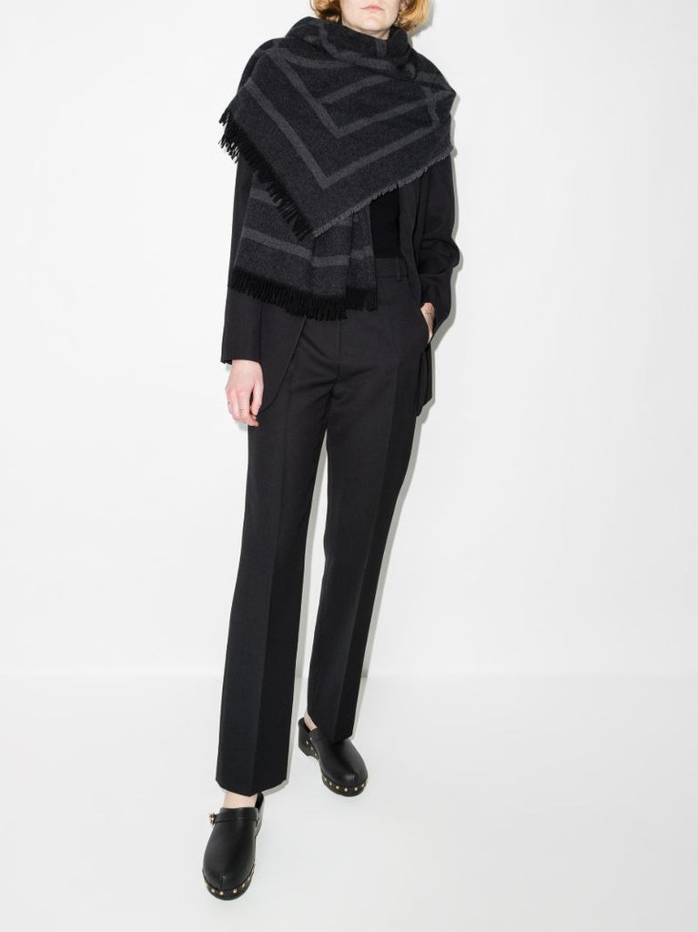 Dark Grey Logo Jacquard Scarf