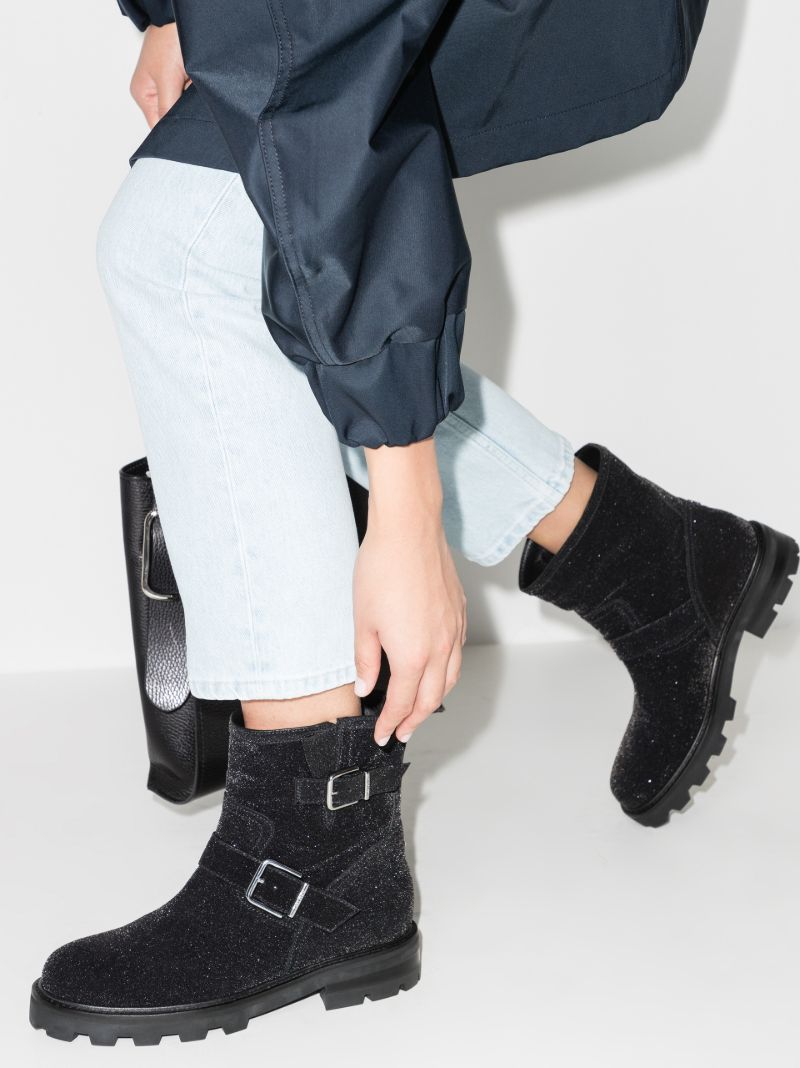 Black Youth Ii Suede Biker Boots