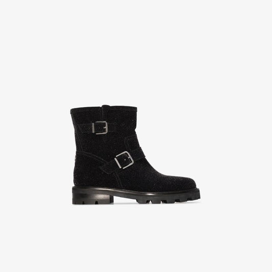 Black Youth Ii Suede Biker Boots