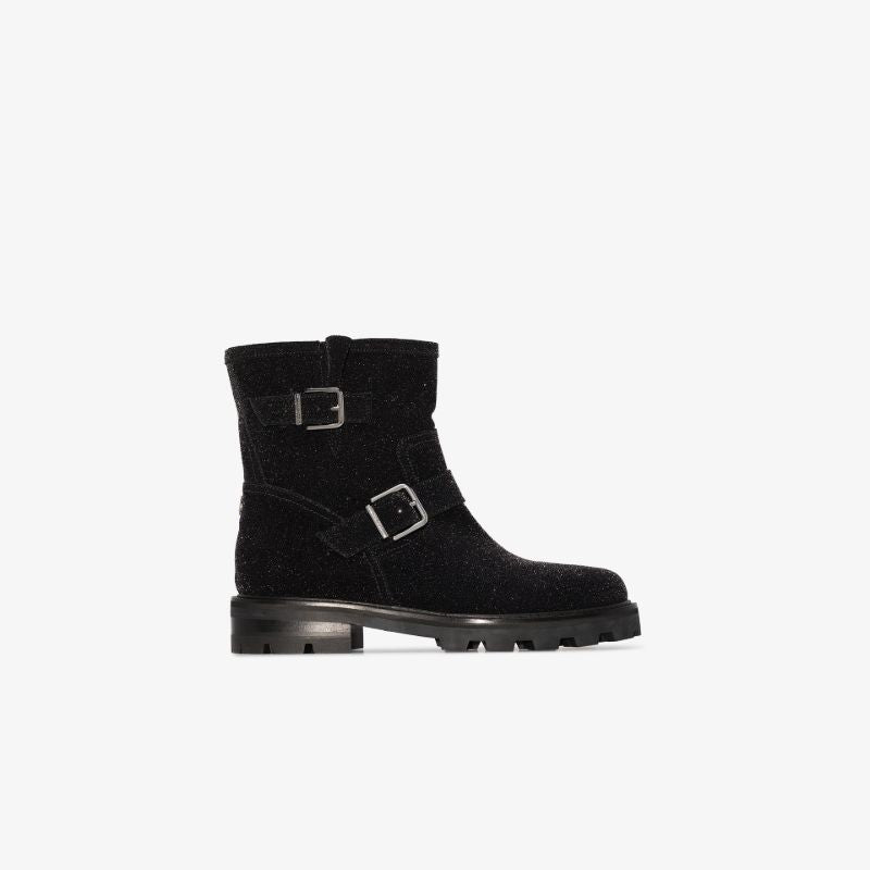 Black Youth Ii Suede Biker Boots