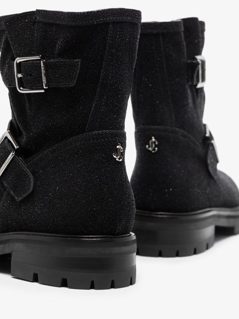 Black Youth Ii Suede Biker Boots