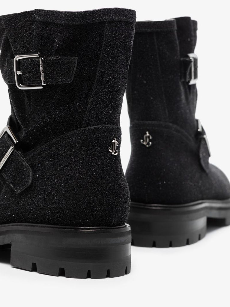 Black Youth Ii Suede Biker Boots