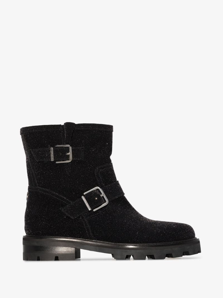 Black Youth Ii Suede Biker Boots