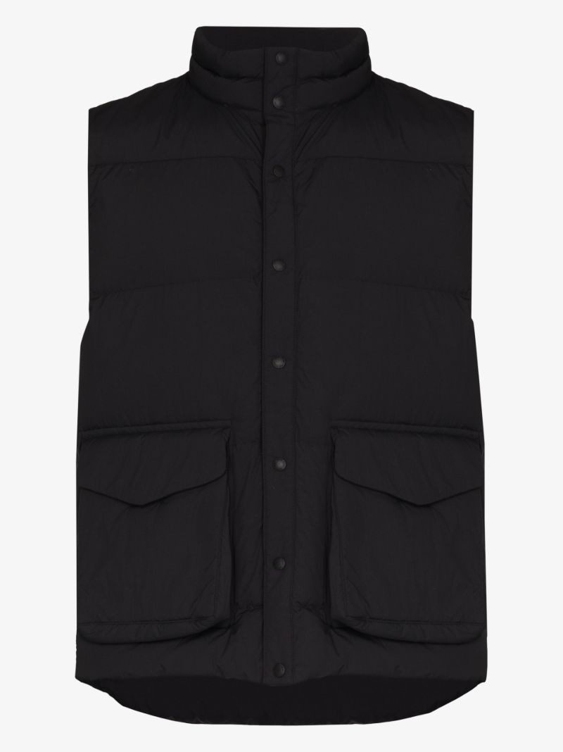 Black Buttoned Padded Gilet