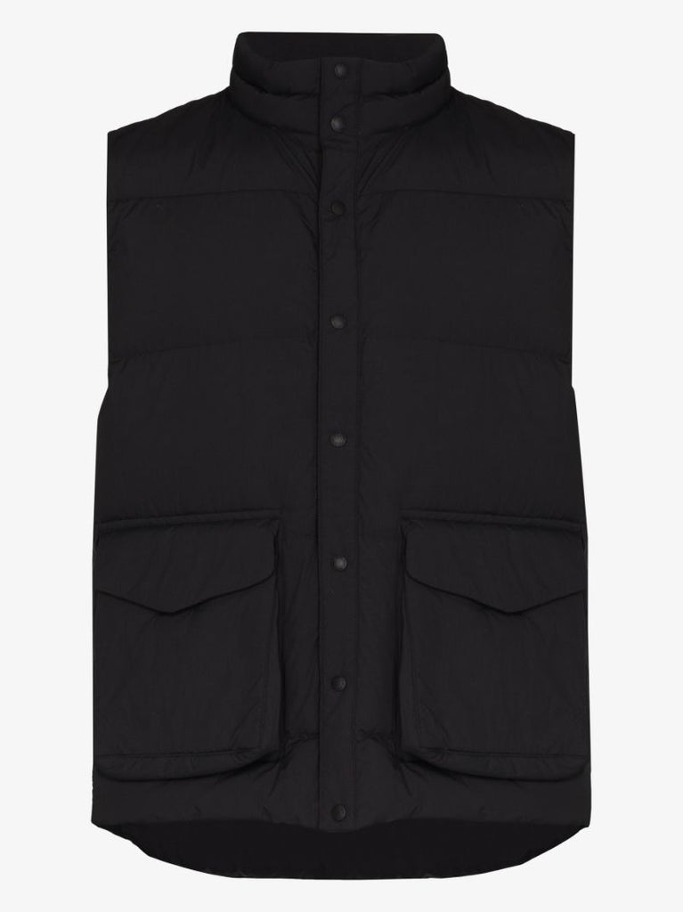 Black Buttoned Padded Gilet