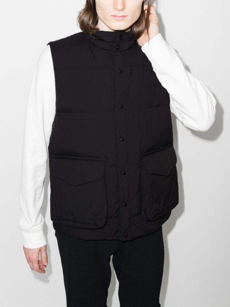 Black Buttoned Padded Gilet