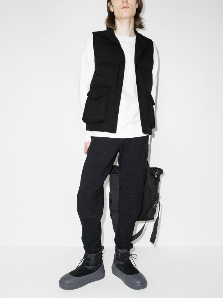 Black Buttoned Padded Gilet