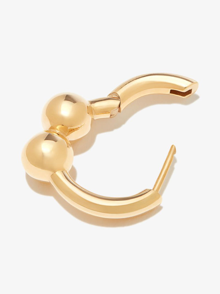 Gold Vermeil Double Pearl Hoop Earring
