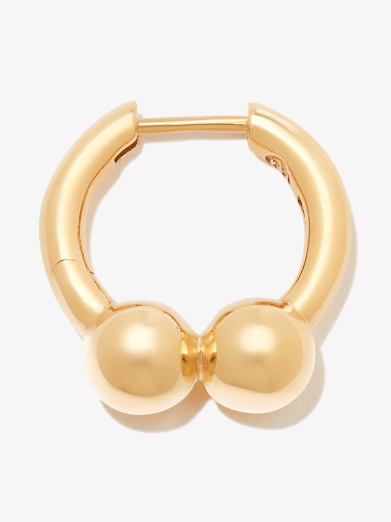 Gold Vermeil Double Pearl Hoop Earring